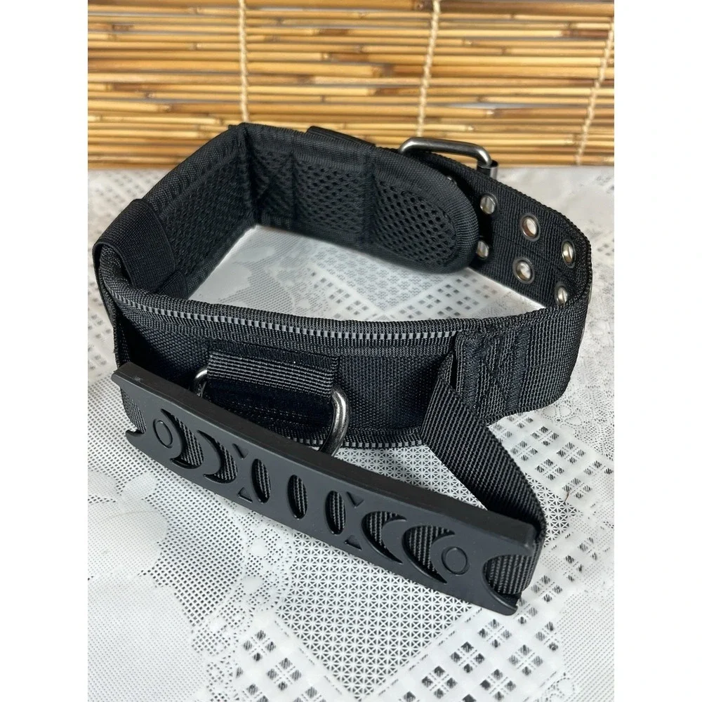 Tactical Dog Collar with Handles, Heavy Duty Metal Buckle Training Collar Size M